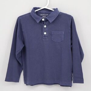 Crewcuts Polo Shirt Boys XXS (2-3) Navy Blue Pocket Preppy Academia‎ Casual NWT